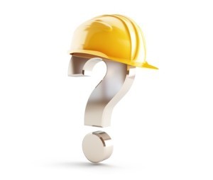 19334118 - construction helmet question mark